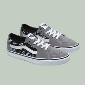 Vans Sk8-Low Paisley Gray True White Bandana Women's 10/Men's 8.5 UNISEX NEW